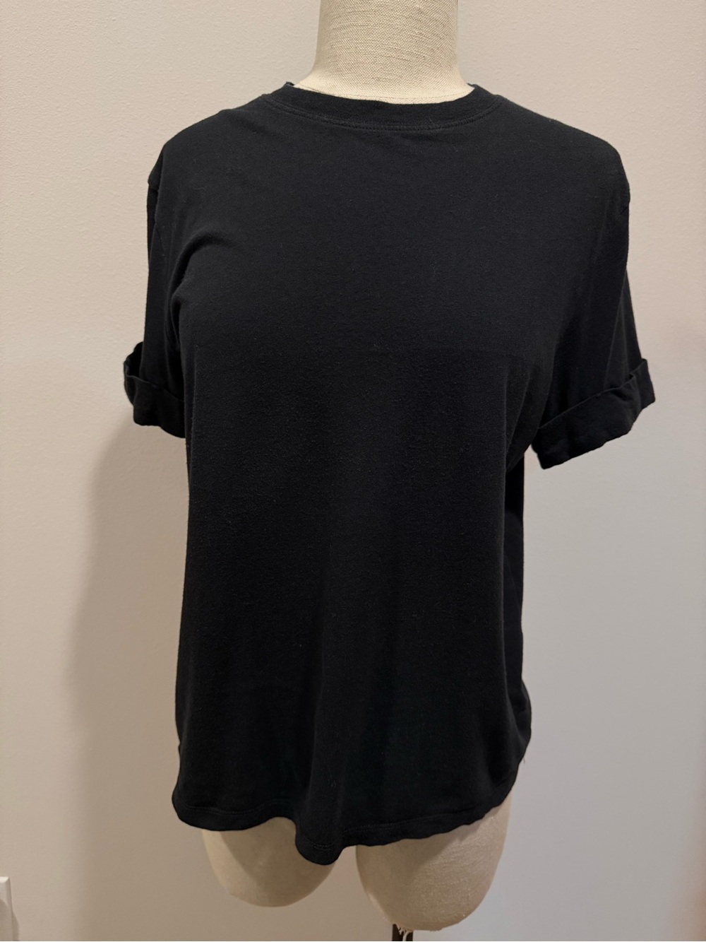 a new day Black Rolled-Sleeve Crewneck Tee